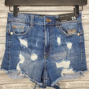Kendell + Kylie "The Icon" High Waist Denim Shorts Size 25 NWT